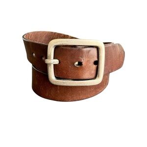 Carhartt Brown Leather Belt Distressed Well Worn Mens 38 / 40